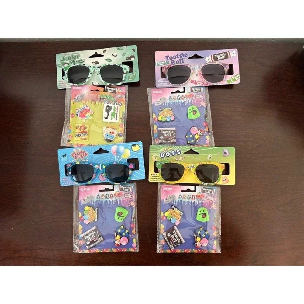 Candy Kids Sunglasses & Shoe Charms Tootsie Roll Dots Junior Mints Party Favors